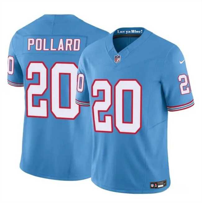Men & Women & Youth Tennessee Titans #20 Tony Pollard Blue 2023 F.U.S.E. Throwback Limited Football Stitched Jersey